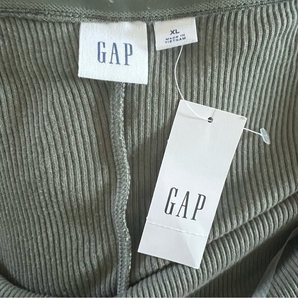 Gap Factory Olive Green Ribbed Halter Midi Stretch Dress |Size XL| NWT - Picture 8 of 10